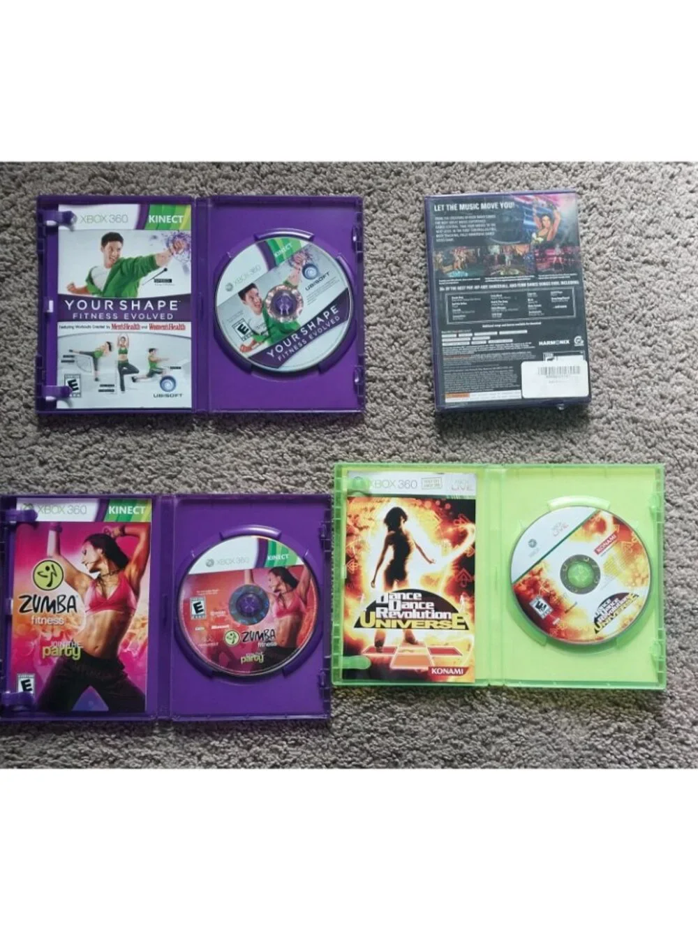 Xbox 360 Games Lot Zumba Dance Central Dance Dance Revolution Your Shape